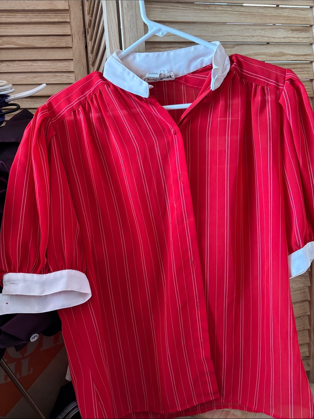 Lloyd Williams Striped Short Sleeve Shirt with White Collar 8